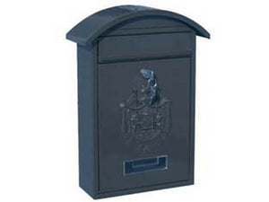 cassetta postale con tetto e chiave a cilindro per esterni nera - cm.21x6x31h. - colore nero cod:ferx.fer229579