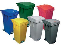 bidone "bigtata" con ruote e pedale lt.80 - cm.39x50x81h. - verde cod:ferx.fer230476