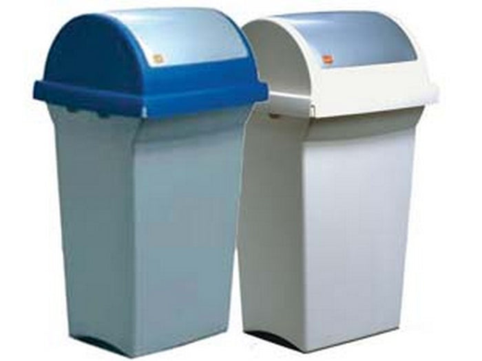 bidone con coperchio basculante lt.50 - cm.43x39x76h. - colore grigio/blu cod:ferx.fer230490