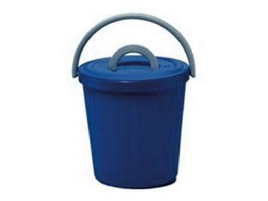 pattumiera con coperchio lt.15 - ø cm.32x32h., colore blu cod:ferx.fer230506