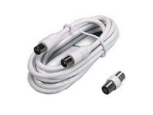 prolunga tv cavo coax spina maschio femmina + adattatore maschio mt5 bianca cod:ferx.fer232609