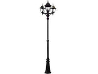 lampione 3 luci su palo modello new york - 3x100w ip44 cm.230h. colore nero cod:ferx.fer234368