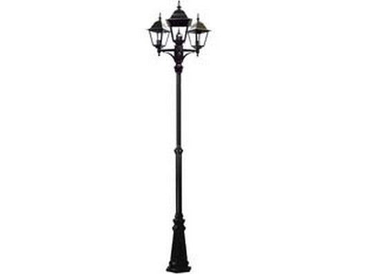 lampione 3 luci su palo modello new york - 3x100w ip44 cm.230h. colore nero cod:ferx.fer234368