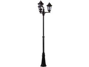 lampione 3 luci su palo modello berlino - 3x100w ip44 cm.230h. colore nero cod:ferx.fer234399