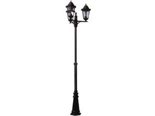 lampione 3 luci su palo modello berlino - 3x100w ip44 cm.230h. colore nero cod:ferx.fer234399