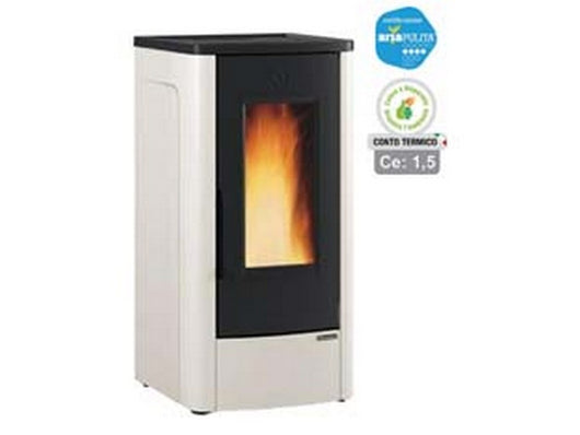 stufa a pellet dahiana vfs 10 kw avorio (conto termico) - misure cm.52,5x60,2x108,0h. - peso kg.157 cod:ferx.fer236416
