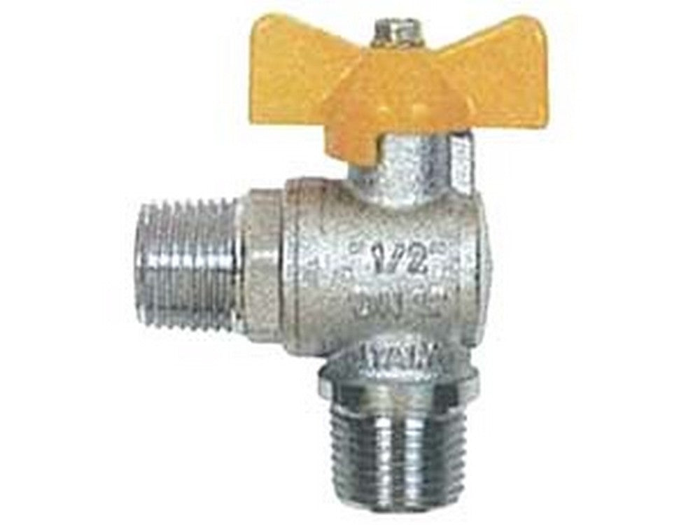 valvola a sfera gas a squadra  m/m con maniglia a t art.060 - mm 1/2" cod:ferx.fer237680
