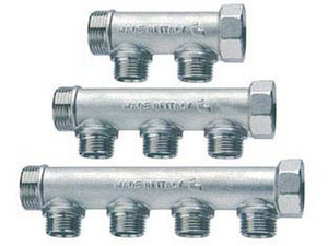 collettore di distribuzione nibile 3/4" 2 derivazioni m art.455 - mf 3/4" - 3 derivazioni m 1/2" cod:ferx.fer237741