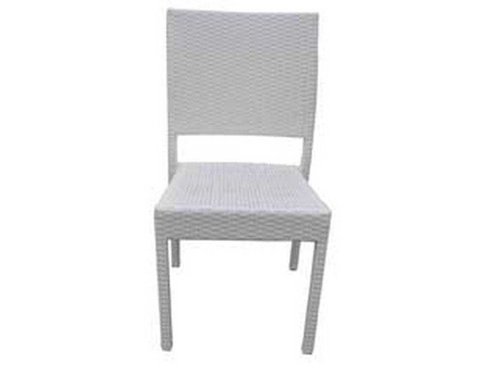 sedia da giardino in pe-rattan - cm.47,5x57x91h. - colore bianco cod:ferx.fer238694
