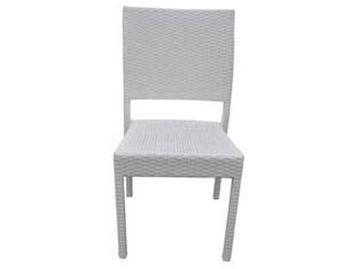 sedia da giardino in pe-rattan - cm.47,5x57x91h. - colore bianco cod:ferx.fer238694