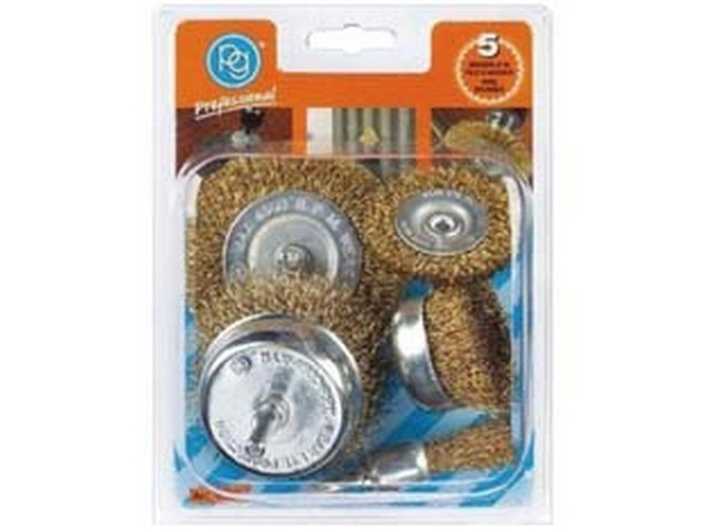 kit spazzole in filo di acciaio ottonato per trapano - pg 497.02 cod:ferx.fer240963