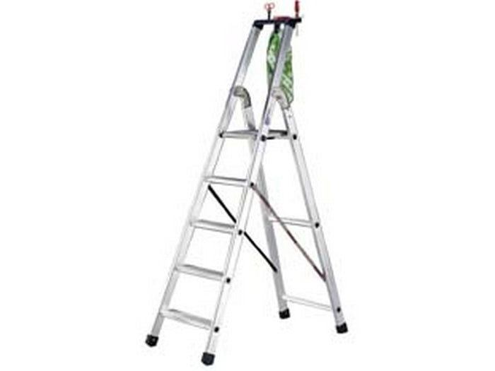 scala in alluminio quadra en131 - 4 gradini cm.47x11,5x148,5h (88,h pedana) kg.5,2 cod:ferx.fer378093