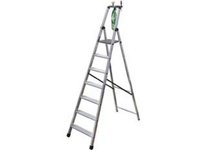 scala in alluminio euroscala piu' su en131 - 5 gradini cm.50x10,5x188h (112h pedana) kg.5,8 cod:ferx.fer243094