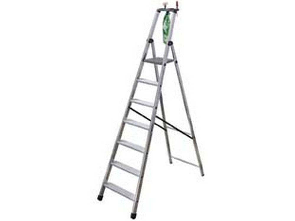 scala in alluminio euroscala piu' su en131 - 8 gradini cm.59x15x262h (182h pedana) kg.8,8 cod:ferx.fer243124