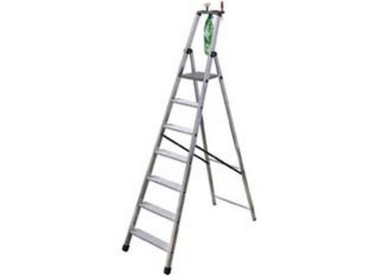 scala in alluminio euroscala piu' su en131 - 8 gradini cm.59x15x262h (182h pedana) kg.8,8 cod:ferx.fer243124