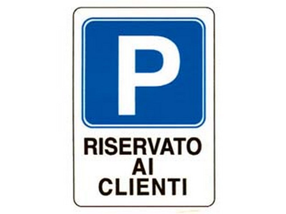 cartello "parcheggio riservato ai clienti" - cm.20x30h. cod:ferx.fer243575