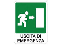 cartello "uscita di emergenza a destra" - cm.20x30h.  cod:ferx.fer243667