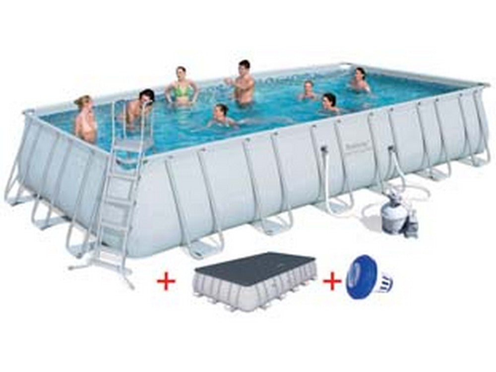 piscina power steel rettangolare telaio portante cm.640x274x132h. - kg.140,0 - lt.19.281 - filtro sabbia (art.5612b) cod:ferx.fer245609