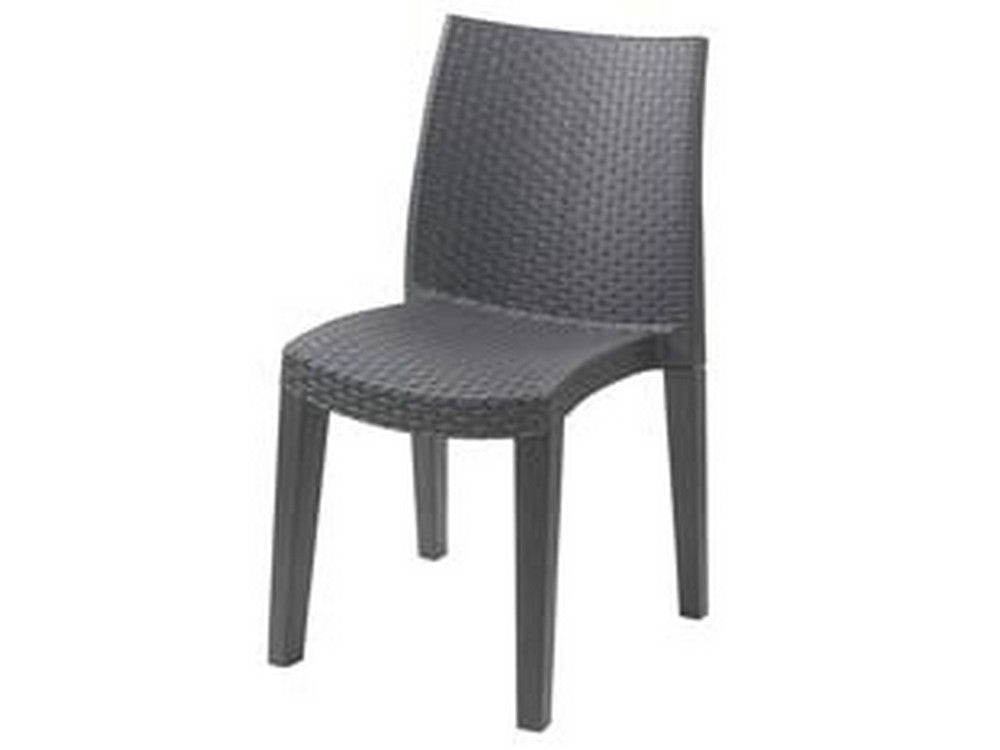 sedia in pe rattan "lady" antracite - cm.55x48x86h. - peso kg.5 cod:ferx.fer246972