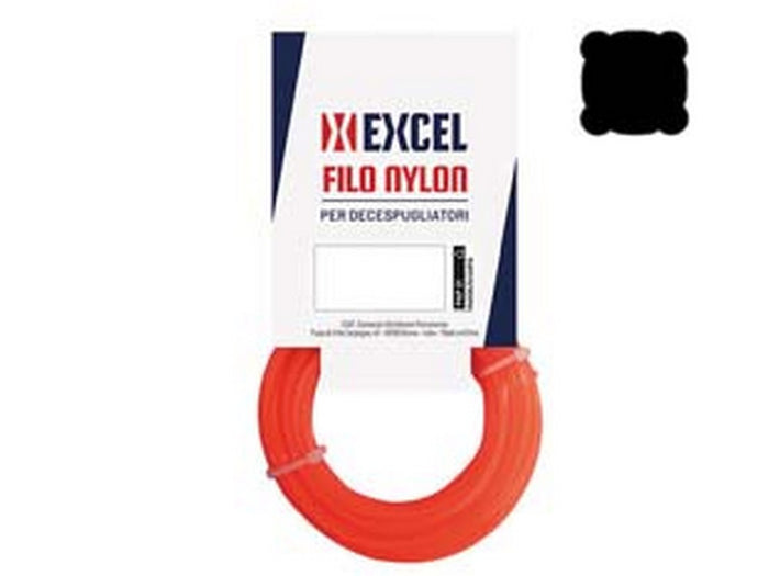 1blister filo per decespugliatore in nylon quadro arancio - mm.4 in matassa da mt.15 cod:ferx.fer249706