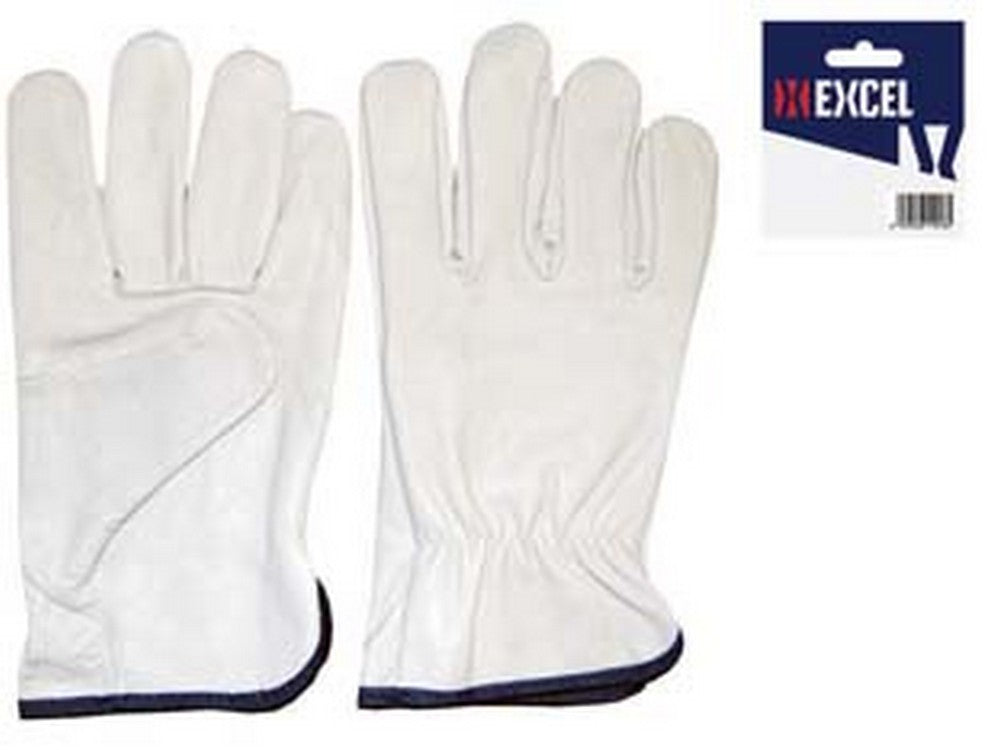 12blister guanti da lavoro in pelle bovina bianco - tg.9 cod:ferx.fer250009