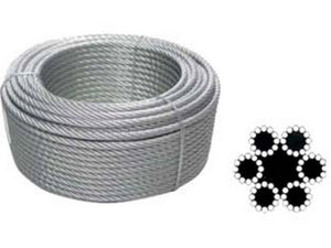 fune metallica in acciaio zincato - ø mm14 rt da mt100, 72 fili cod:ferx.fer250337