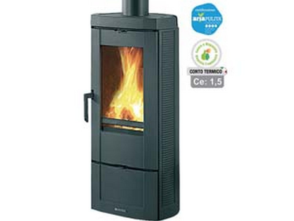 stufa a legna candy 4.0 6,2 kw nero antracite (conto termico) - misure cm.40,4x39,7x89,0h. - peso kg.85 cod:ferx.fer251488