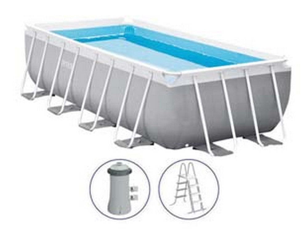 piscina "prism frame" rettang.con tel.portante con pompa cm.400x200x100h. - capacit? lt.6836 - peso kg.68,5 (26788) cod:ferx.fer253437