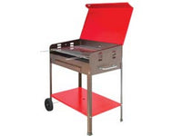barbecue rettangolare a carbonella "etna" con ruote - bracere cm.50x80 cod:ferx.fer254328