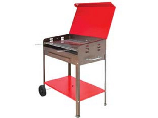 barbecue rettangolare a carbonella "etna" con ruote - bracere cm.50x80 cod:ferx.fer254328