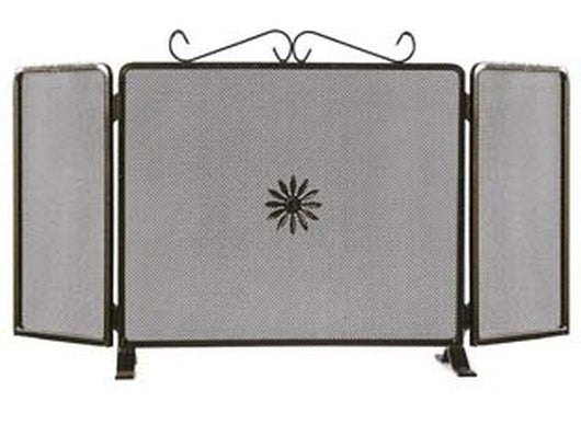 parascintille due ante decoro fiore per camino - cm.90x50h. (677a)  cod:ferx.fer254342