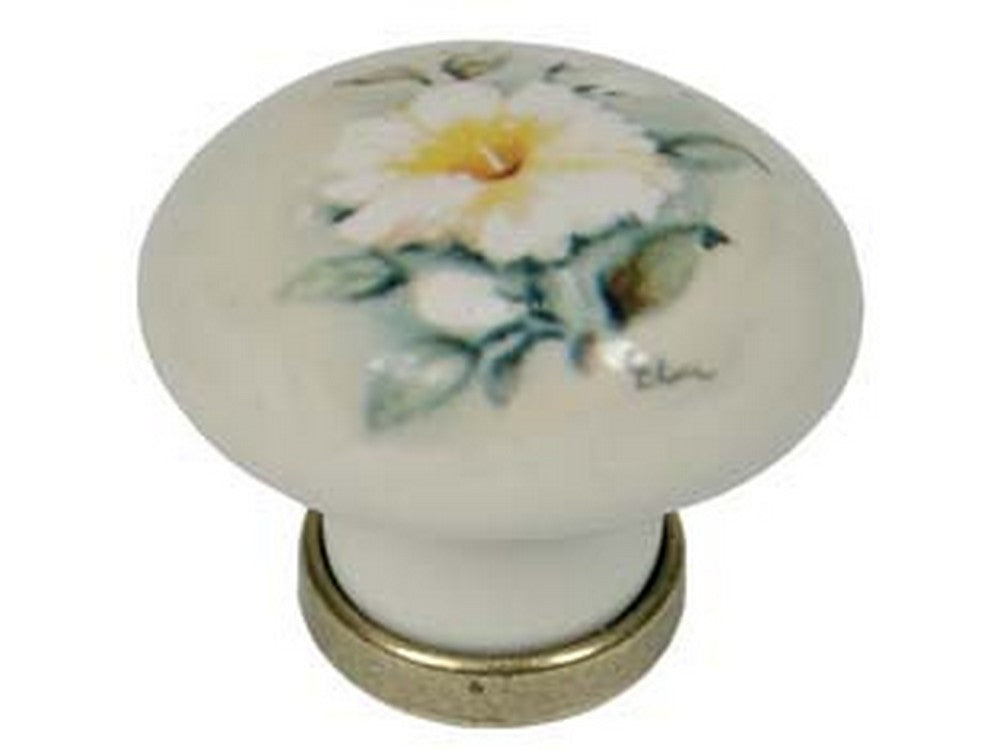 pomoli tondi in porcellana mod.p04.01 avorio decoro giglio - ø mm.31x26h. cod:ferx.fer254748