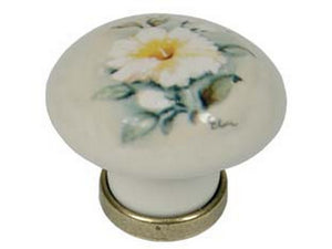 pomoli tondi in porcellana mod.p04.01 avorio decoro giglio - ø mm.31x26h. cod:ferx.fer254748