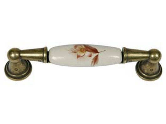 maniglia mobili porcellana mod.m01.01 avorio decoro fiore mm116x17h cod:ferx.fer254847