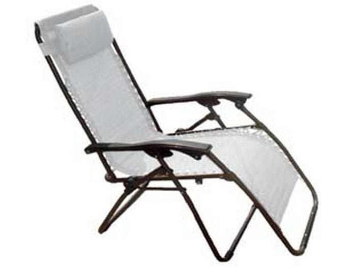 poltrona acciaio pieghevole automatica fume' bianca - cm.65x89x112h. cod:ferx.fer255868