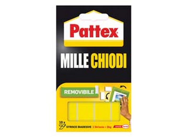 pattex millechiodi biadesivo removibile - 10 strisce mm.40x20 cod:ferx.fer258029