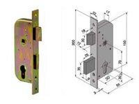 serratura da infilare per cancelli 2 mandate e scrocco cilindro sagomato 061 - mm.30 con catenaccio mm.25 (06130000) cod:ferx.fer259354
