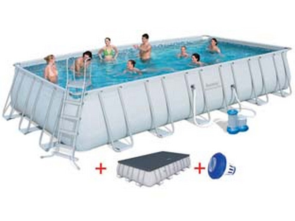 piscina power steel rettangolare telaio portante cm.732x366x132h. -kg.171,7 -lt.30.045 -filtro cartuccia (art.56474) cod:ferx.fer260848