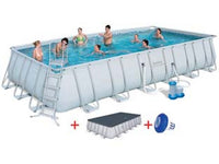 piscina power steel rettangolare telaio portante cm.732x366x132h. -kg.171,7 -lt.30.045 -filtro cartuccia (art.56474) cod:ferx.fer260848