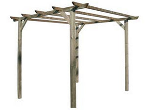 pergola libera in pino impregnato - cm.300x300x240h., base palo cm.9x9 cod:ferx.fer264037