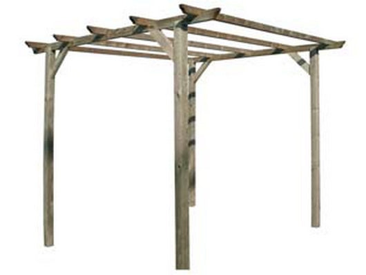 pergola libera in pino impregnato - cm.300x300x240h., base palo cm.9x9 cod:ferx.fer264037