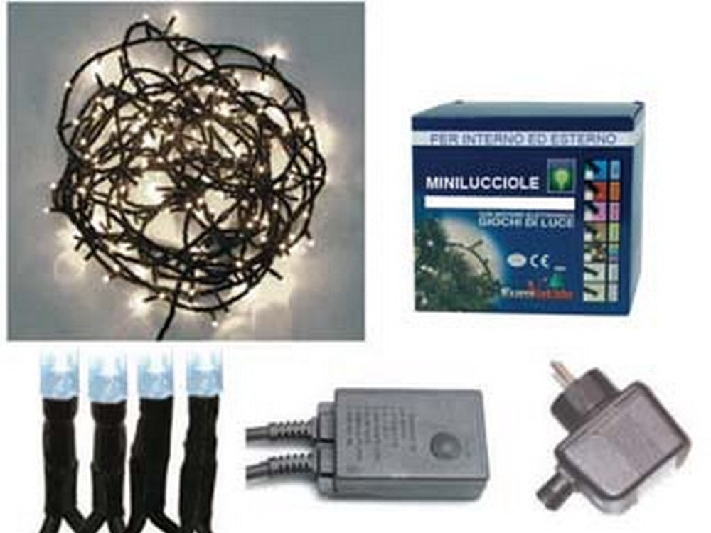 minilucciole a led bianco freddo per esterno con gioco luci - 240 led - mt.24 + 2 cavo cod:ferx.fer269322