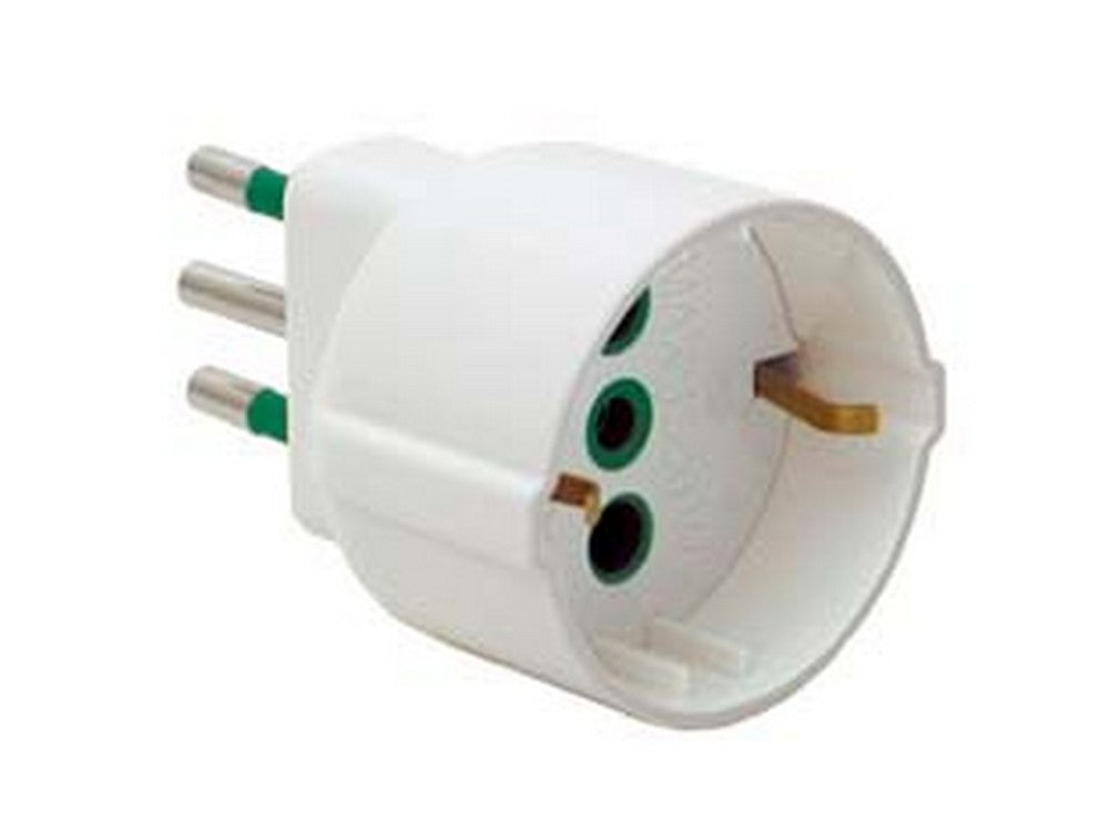 adattatore schuko 2 poli + terra 10a bianco - bianco 82120 cod:ferx.fer272803