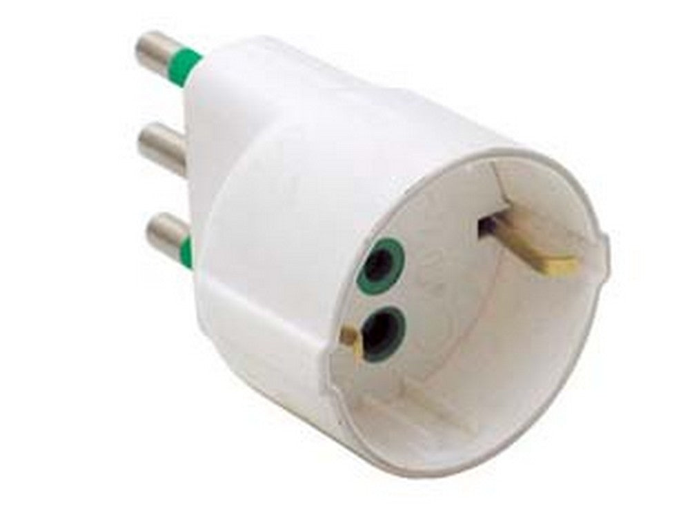 adattatore schuko 2 poli + terra 16a bianco - bianco 82130 cod:ferx.fer272834
