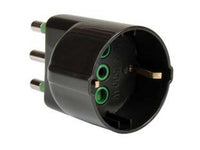 adattatore schuko 2 poli + terra 16a nero - nero 82131 cod:ferx.fer272841