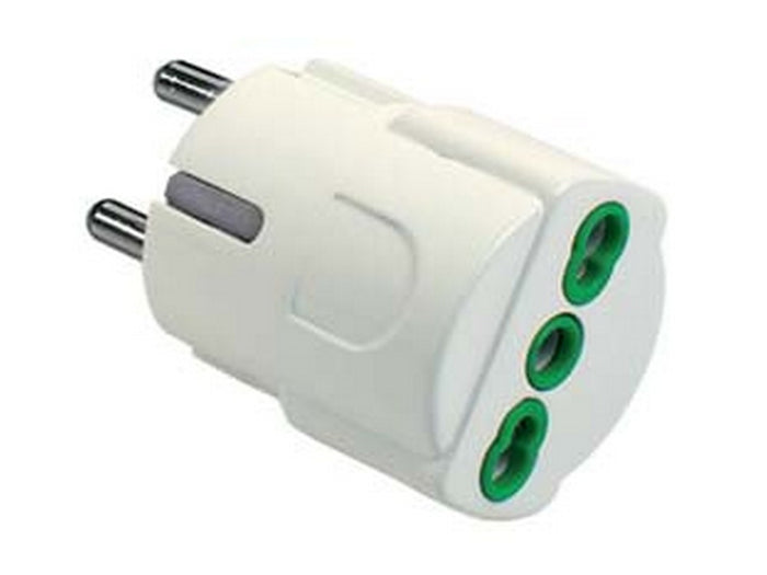 adattatore schuko 2 poli + terra bipasso 10/16a bianco - bianco 81090 cod:ferx.fer272858