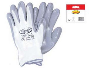 12blister guanti da lavoro in poliestere con palmo ricoperto in nitrile grigio - tg.xl misura 10 cod:ferx.fer272933