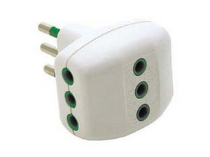 adattatore triplo 2 poli + terra 10a bianco - bianco 82200 cod:ferx.fer272896
