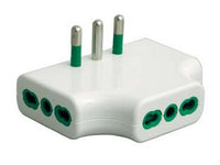 adattatore triplo piatto 2 poli + terra bipasso bianco - bianco 82220 cod:ferx.fer273022