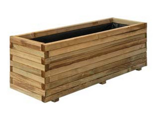 fioriera rettangolare in pino impregnato assemblata - cm.40x80x26 cod:ferx.fer273404